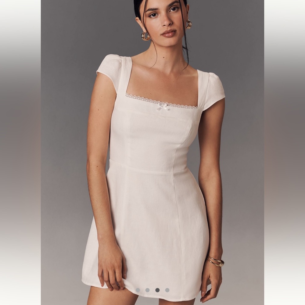 Reformation Cream Mini Dress